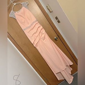 Soft pink, long cocktail dress